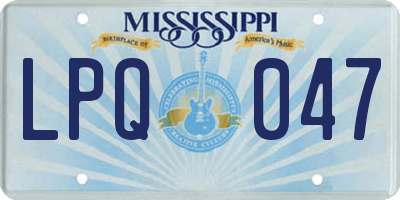 MS license plate LPQ047