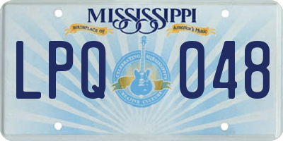 MS license plate LPQ048