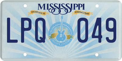 MS license plate LPQ049