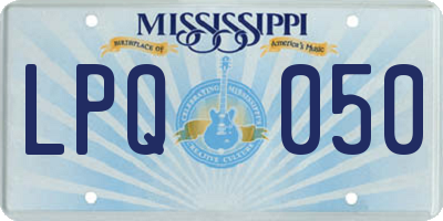 MS license plate LPQ050