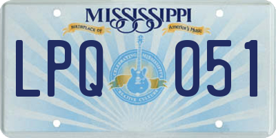 MS license plate LPQ051