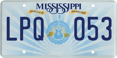 MS license plate LPQ053