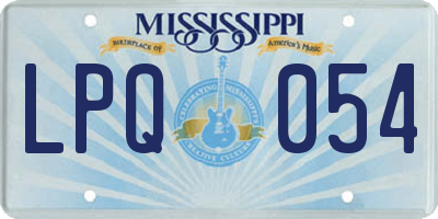 MS license plate LPQ054