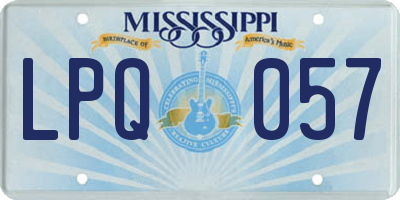 MS license plate LPQ057