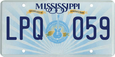 MS license plate LPQ059