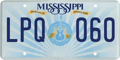 MS license plate LPQ060
