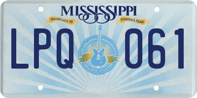 MS license plate LPQ061