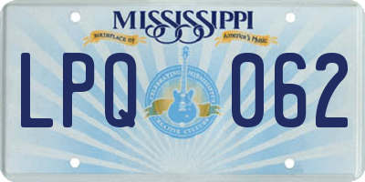 MS license plate LPQ062