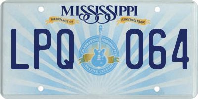 MS license plate LPQ064