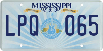 MS license plate LPQ065