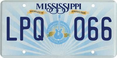 MS license plate LPQ066