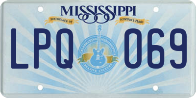 MS license plate LPQ069