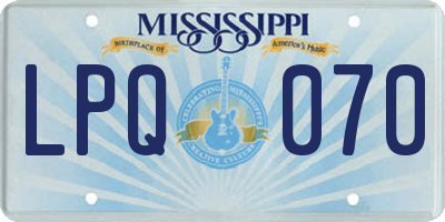 MS license plate LPQ070