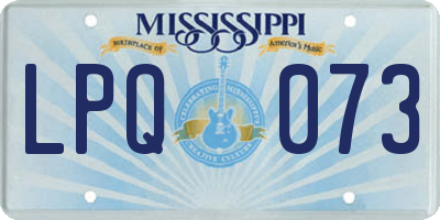 MS license plate LPQ073