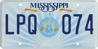 MS license plate LPQ074