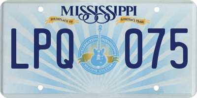 MS license plate LPQ075