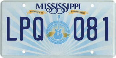 MS license plate LPQ081