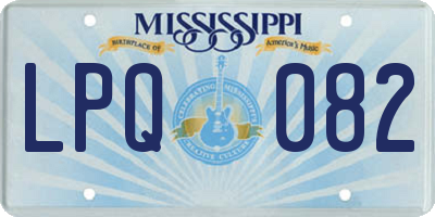 MS license plate LPQ082