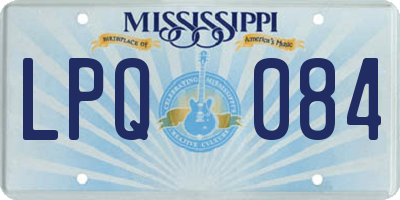 MS license plate LPQ084