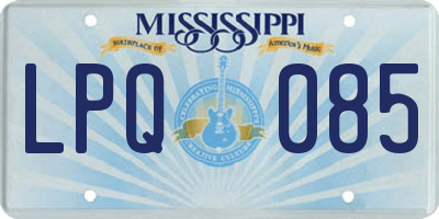 MS license plate LPQ085