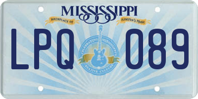 MS license plate LPQ089