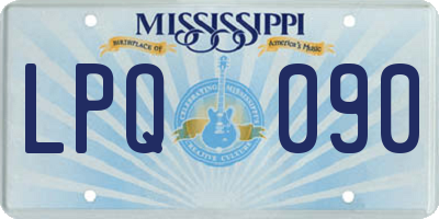 MS license plate LPQ090