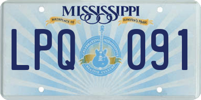 MS license plate LPQ091