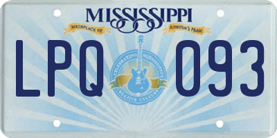 MS license plate LPQ093