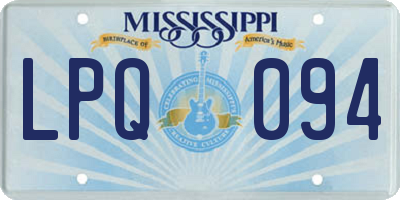 MS license plate LPQ094