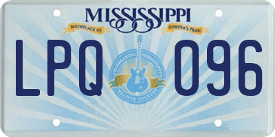 MS license plate LPQ096