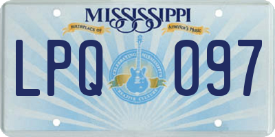 MS license plate LPQ097