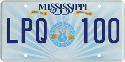 MS license plate LPQ100