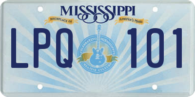 MS license plate LPQ101