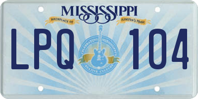 MS license plate LPQ104