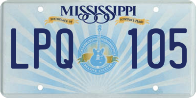 MS license plate LPQ105