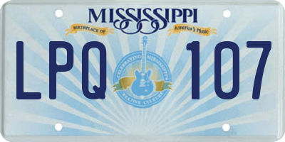 MS license plate LPQ107