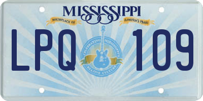 MS license plate LPQ109