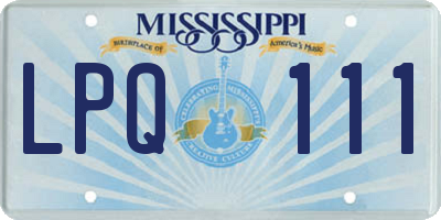 MS license plate LPQ111