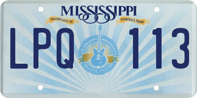 MS license plate LPQ113
