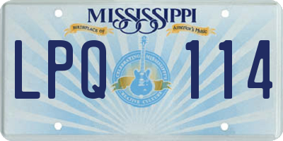 MS license plate LPQ114
