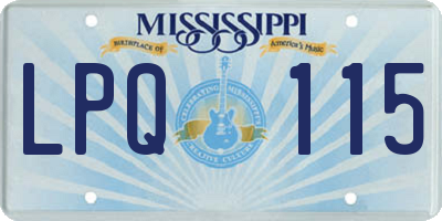 MS license plate LPQ115