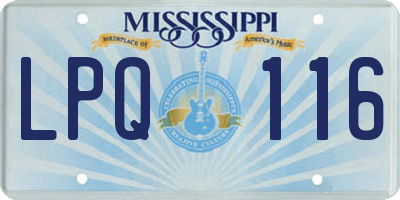 MS license plate LPQ116