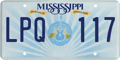 MS license plate LPQ117