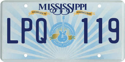 MS license plate LPQ119