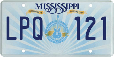 MS license plate LPQ121
