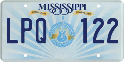 MS license plate LPQ122