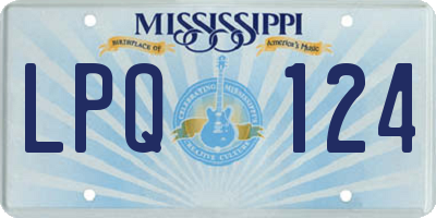 MS license plate LPQ124