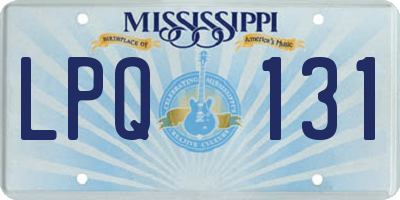 MS license plate LPQ131