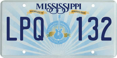 MS license plate LPQ132