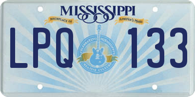 MS license plate LPQ133